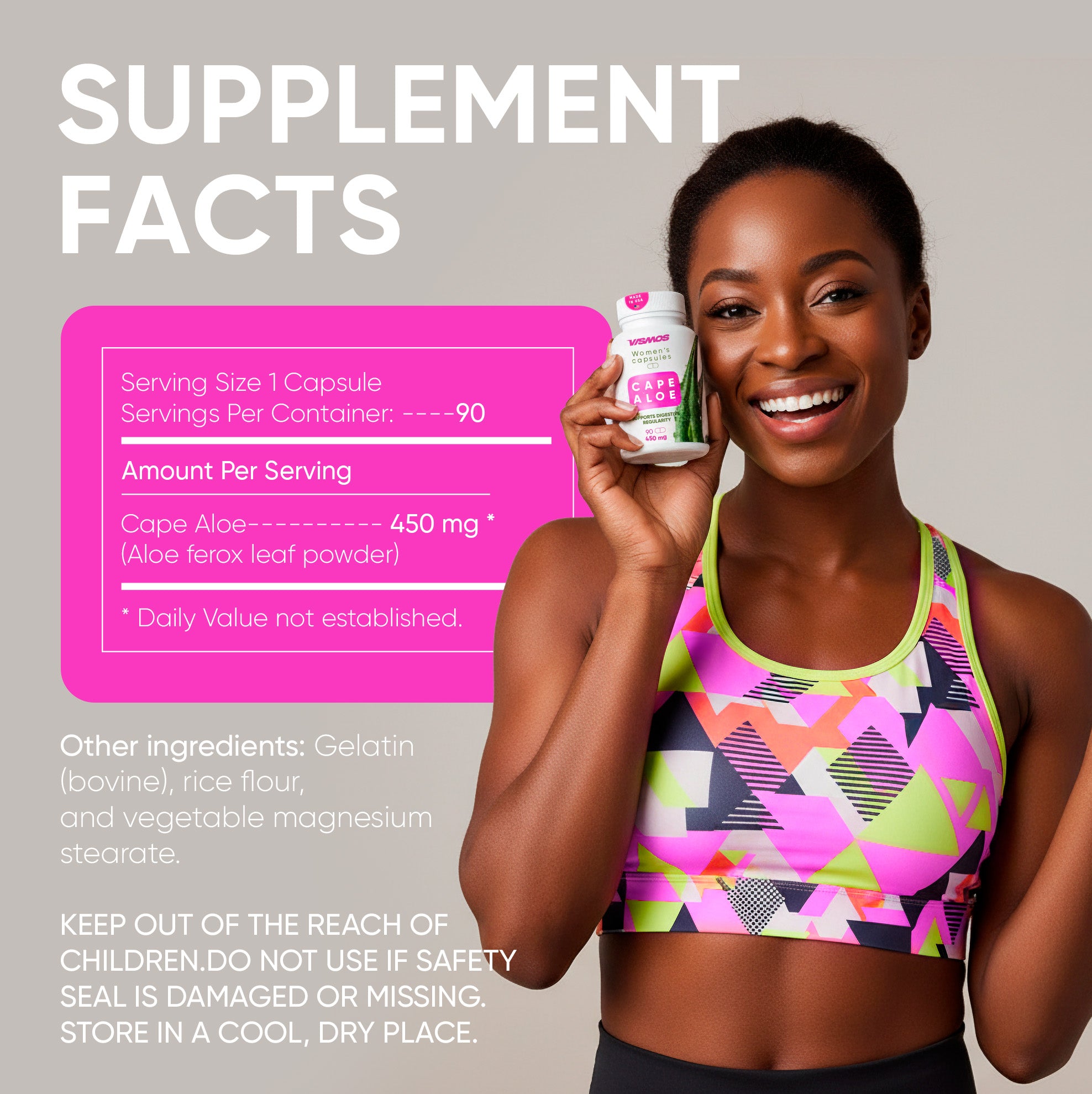 Original Cape Aloe Capsules for Women 450mg (90 Capsules, 3-Month Supply)