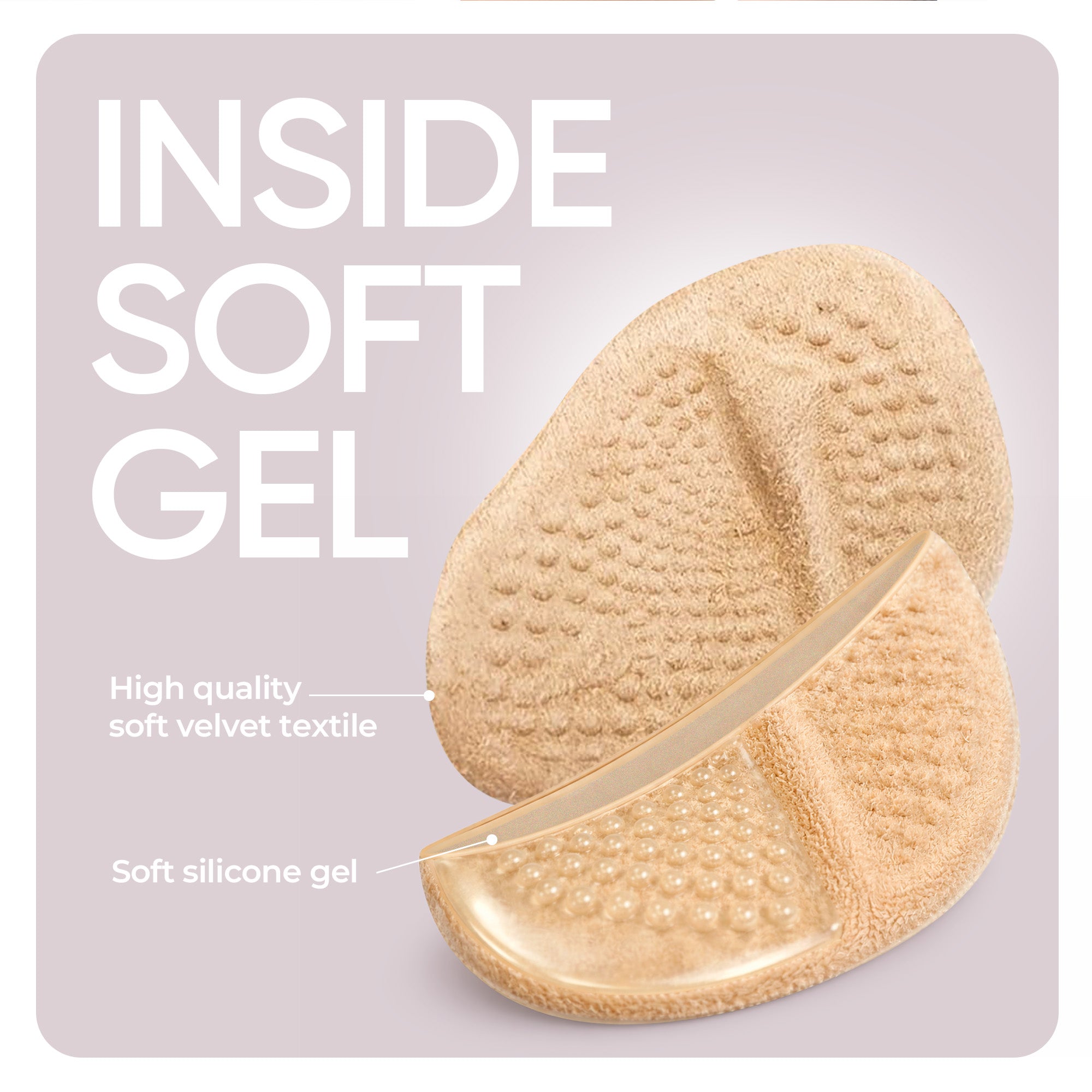 4 Metatarsal Pads for Women – Heel Inserts for Women (4 Pads / 2 Pairs)