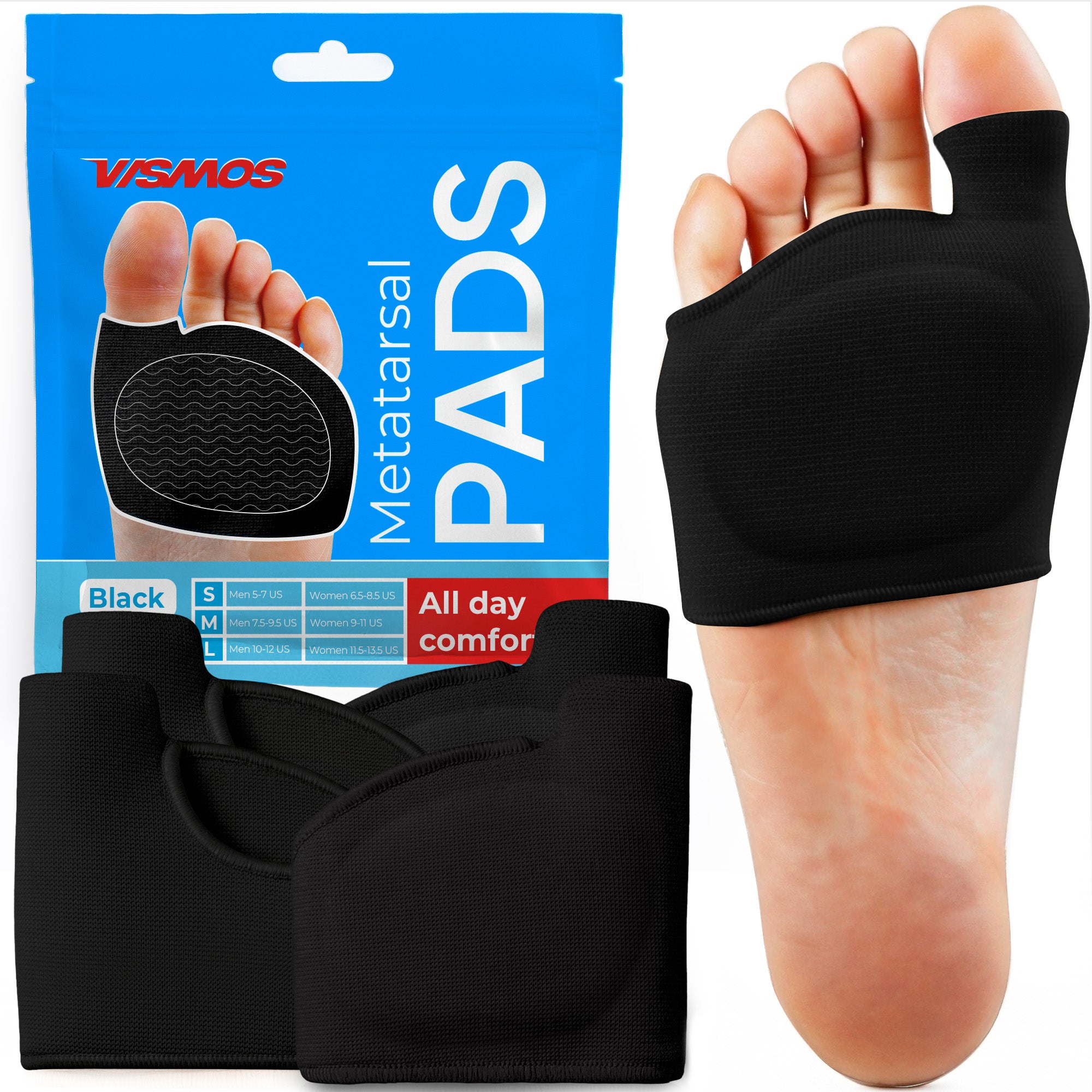 4 Original Metatarsal Pads for Morton’s Neuroma – Ball of Foot Cushions for Women & Men, Soft Gel Inserts for Pain & Pressure Relief, Metatarsalgia & Callus Support, 4 Sleeves (2 Pairs)