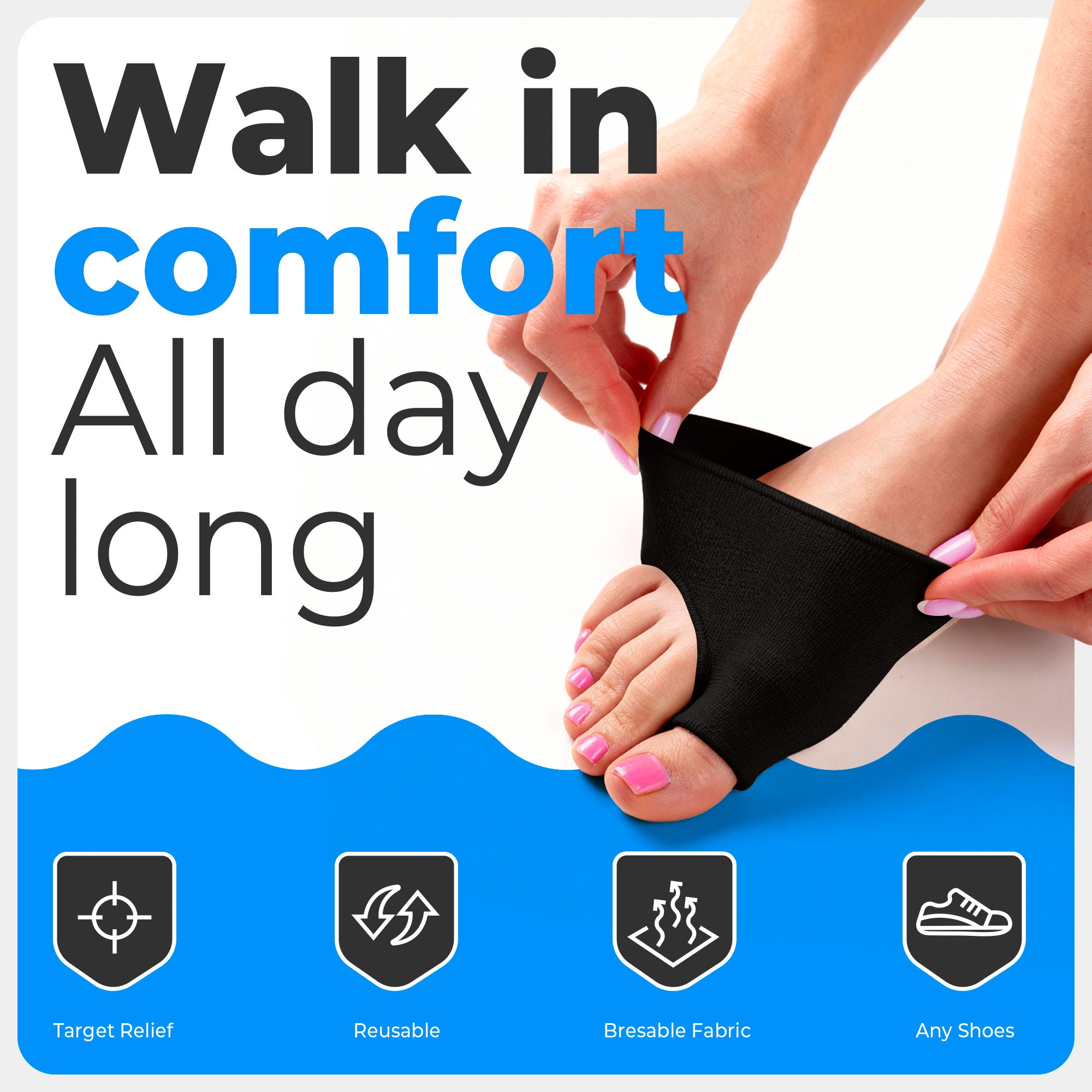4 Metatarsal Pads for Morton’s Neuroma and Foot Pain (2 Pairs)