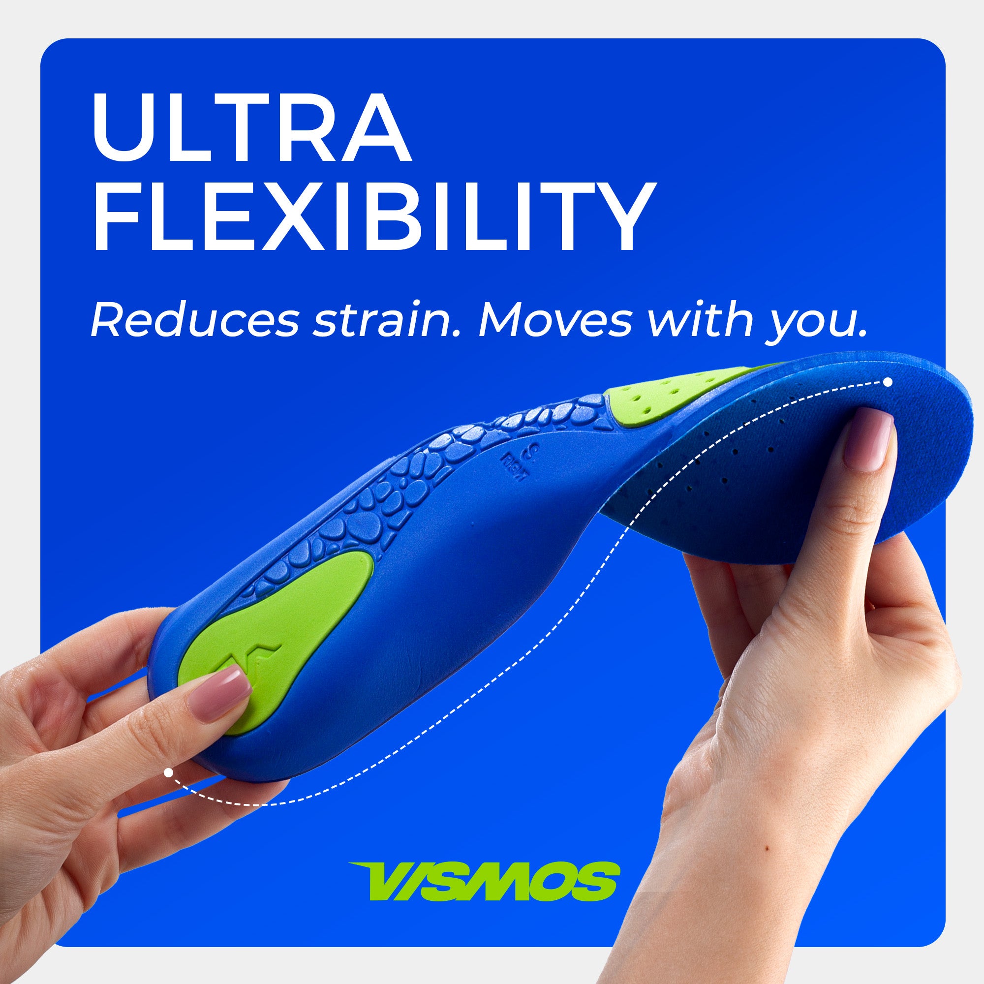VISMOS Low Arch Support Inserts for Flat Feet-Orthopedic Shoe Insoles for Men and Women – Slim Design for Sneakers, Casual Shoes & Standing All Day