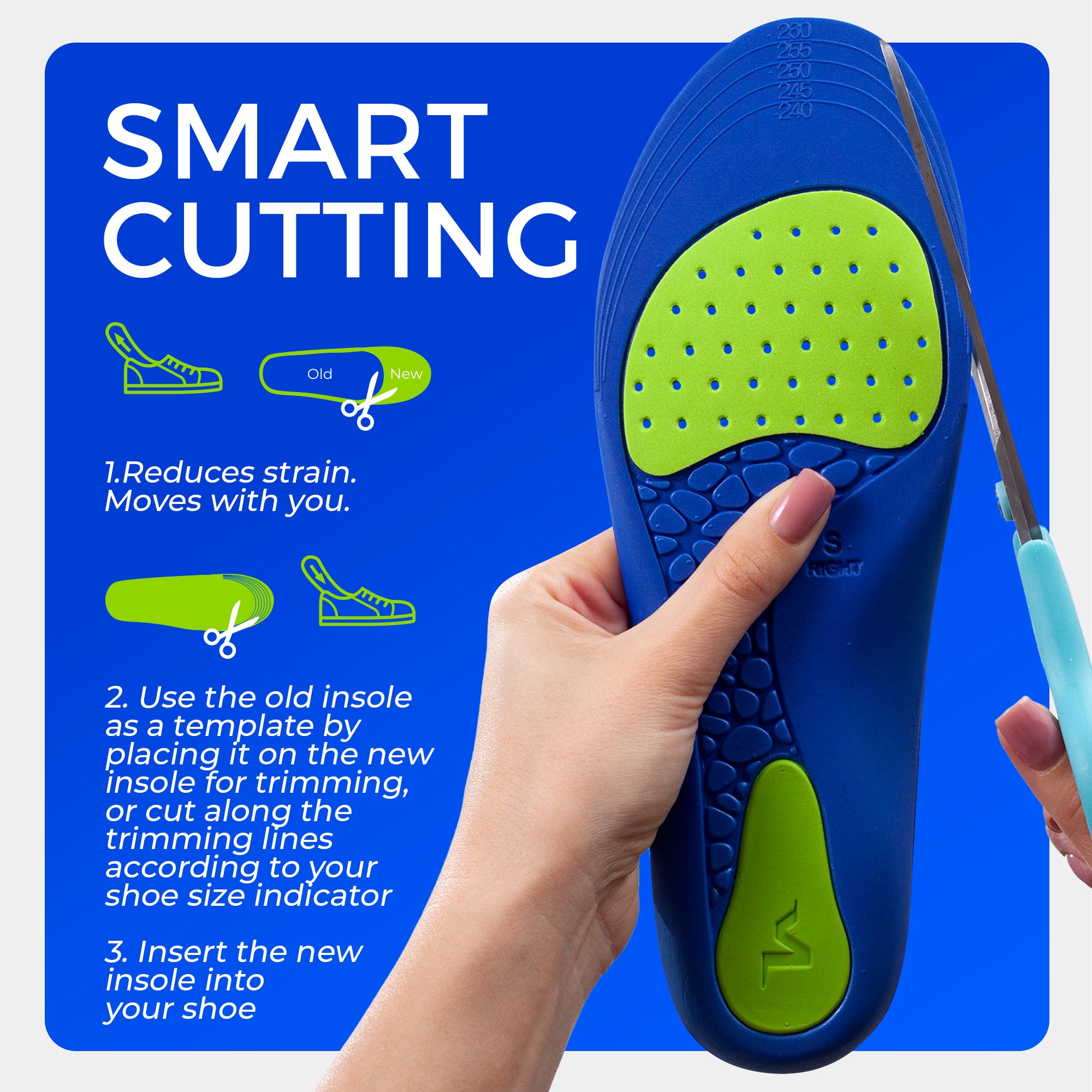 VISMOS Low Arch Support Inserts for Flat Feet-Orthopedic Shoe Insoles for Men and Women – Slim Design for Sneakers, Casual Shoes & Standing All Day
